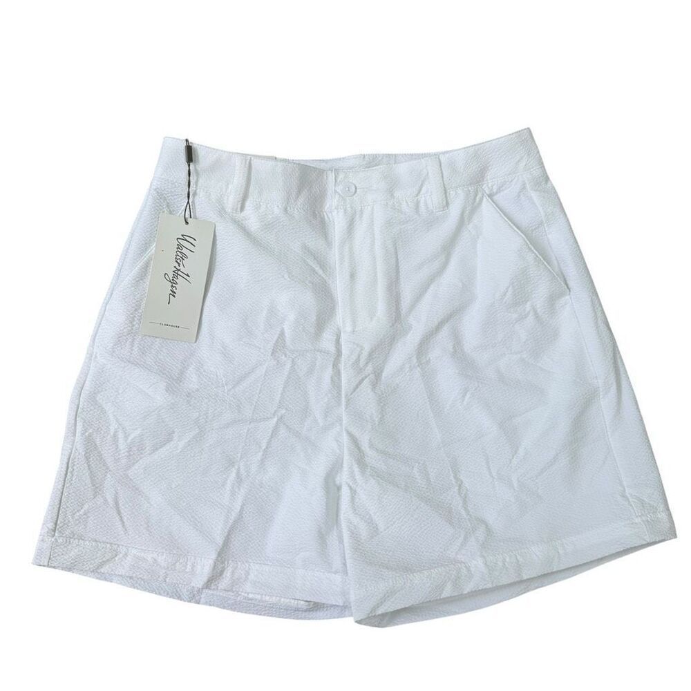 Walter Hagen Clubhouse 5” Seersucker Traditional golf Shorts Sz 0 White NWT